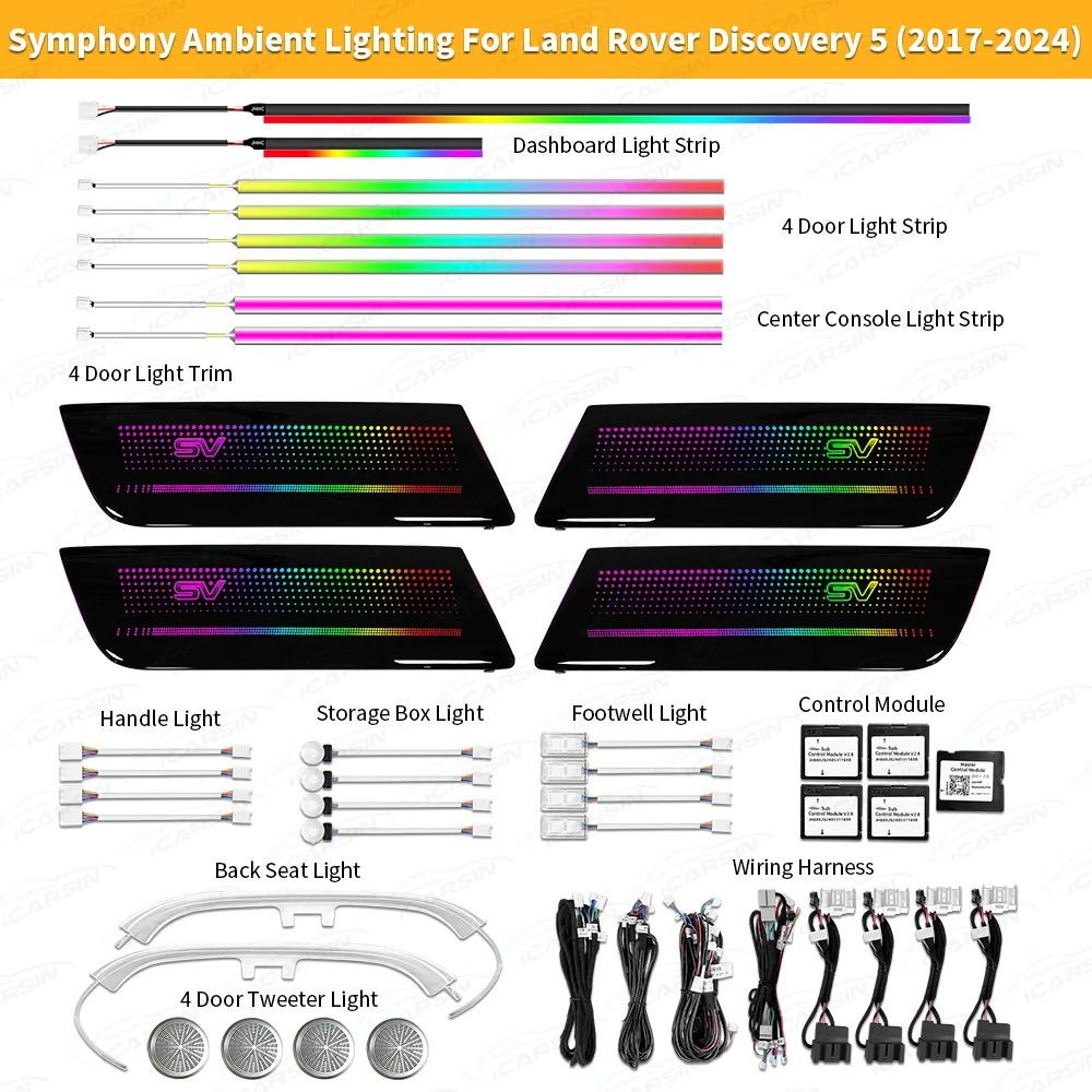 Upgrade Symphony LED Car Interior Ambient Lighting for Land Rover Discovery 5 20