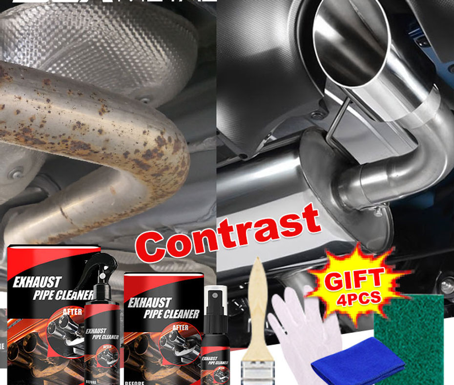 SEAMETAL 30/120ml Car Motorcycle Exhaust Pipe Cleaner Car Rust Remover with Rubb
