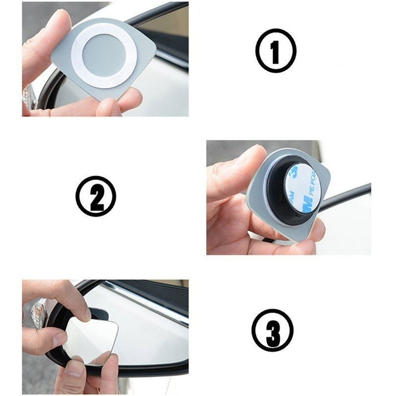 Thumbnail: 2pcs/set Adjustable HD Glass Convex Car Motorcycle Blind Spot Mirror for Parking
