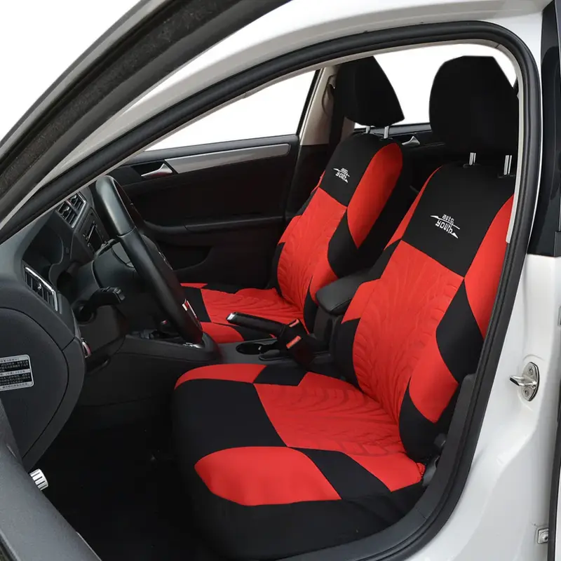 Thumbnail: AUTOYOUTH Fashion Tire Track Detail Style Universal Car Seat Covers Fits Most Br