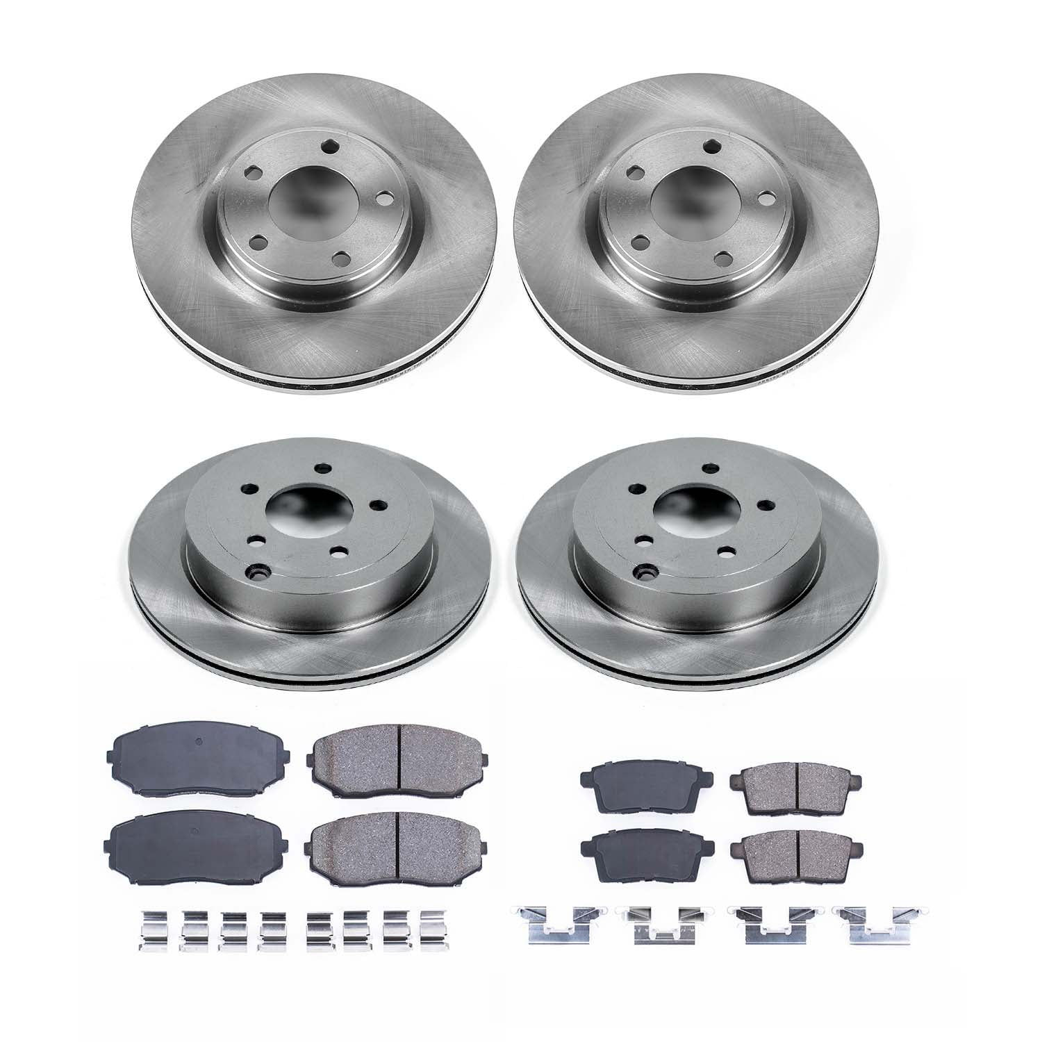 Ultimate Brakes Front and Rear Ceramic Brake Pad and Rotor Kit with Hardwar..