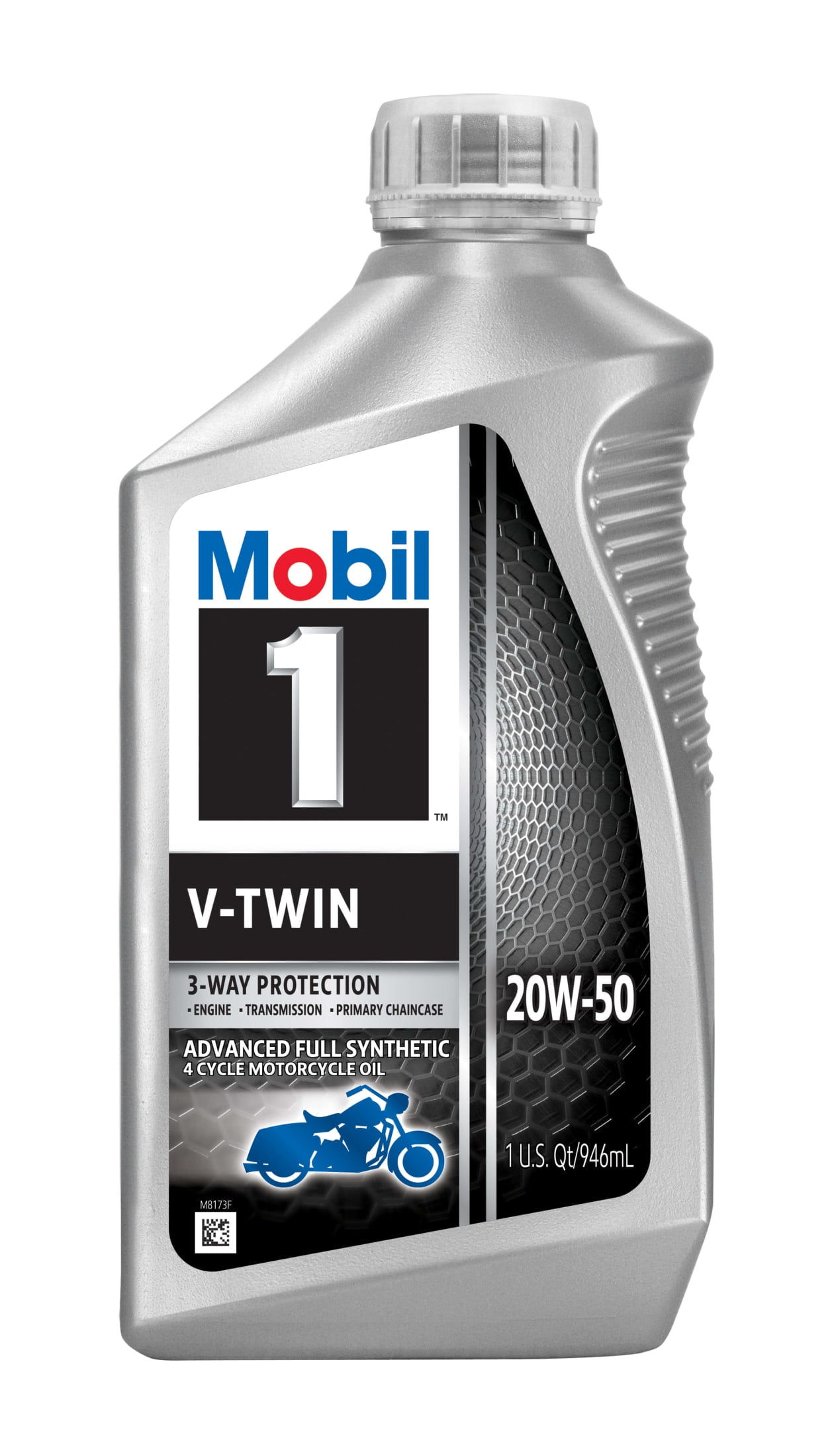 Mobil 1 V-Twin Full Synthetic Motorcycle Oil 20W-50, 1 Quart