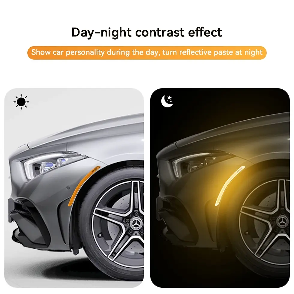 Thumbnail: 1 Pair 24.5CM Car Wheel Arches Safety Warning Sticker Reflective Mark Car Sticke