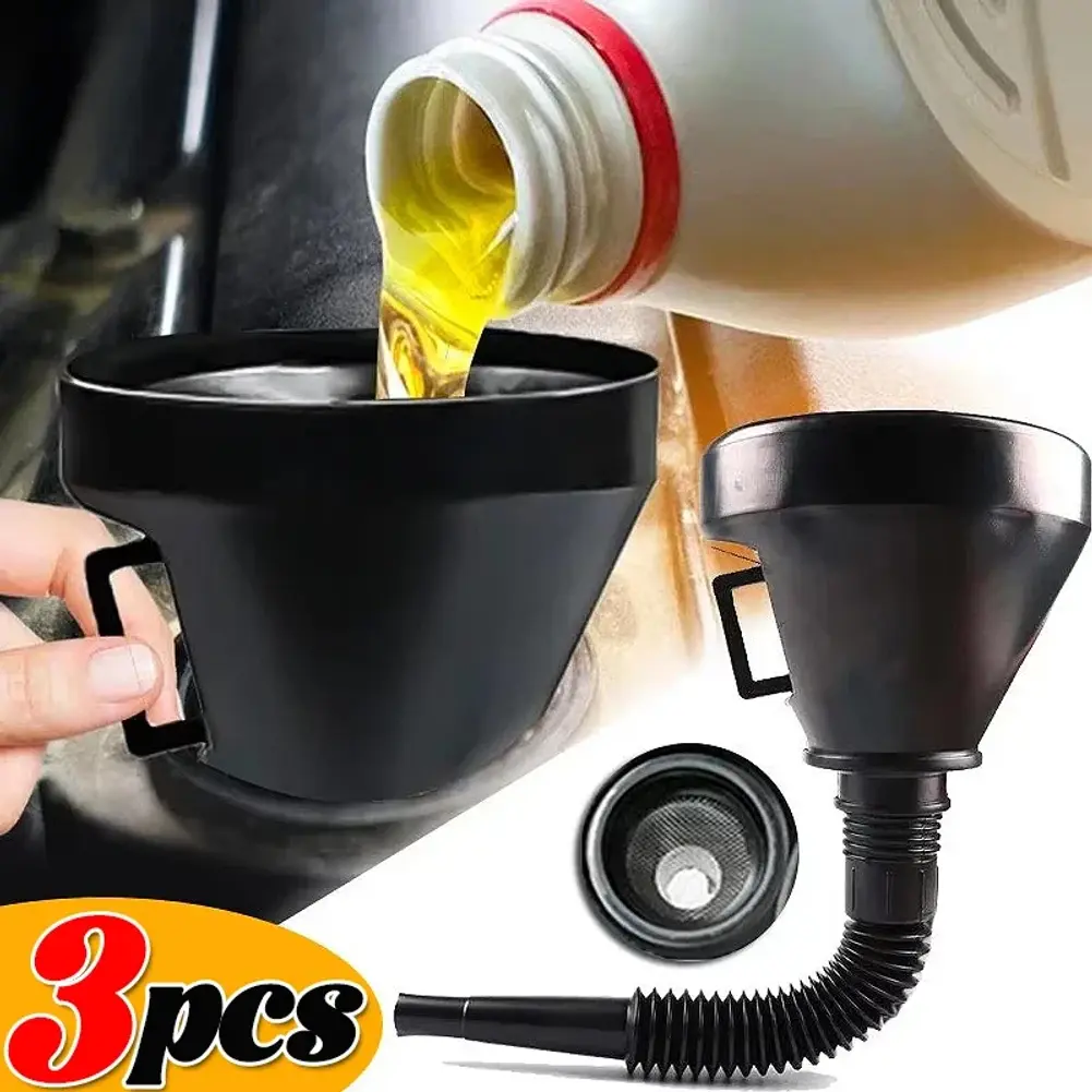 Car Engine Refueling Funnels with Filter Extension Pipe Universal Motorcycle Tru