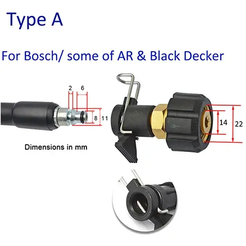 Thumbnail: Pressure Washer Outlet Hose Connector Converter for Bosch AR Black Decker