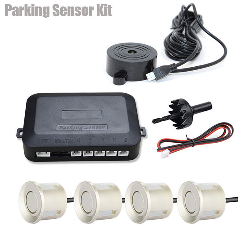 Thumbnail: Risingon 12V 22mm Car Parking Sensor Kit Universal 4 Sensors Buzzer Reverse Back