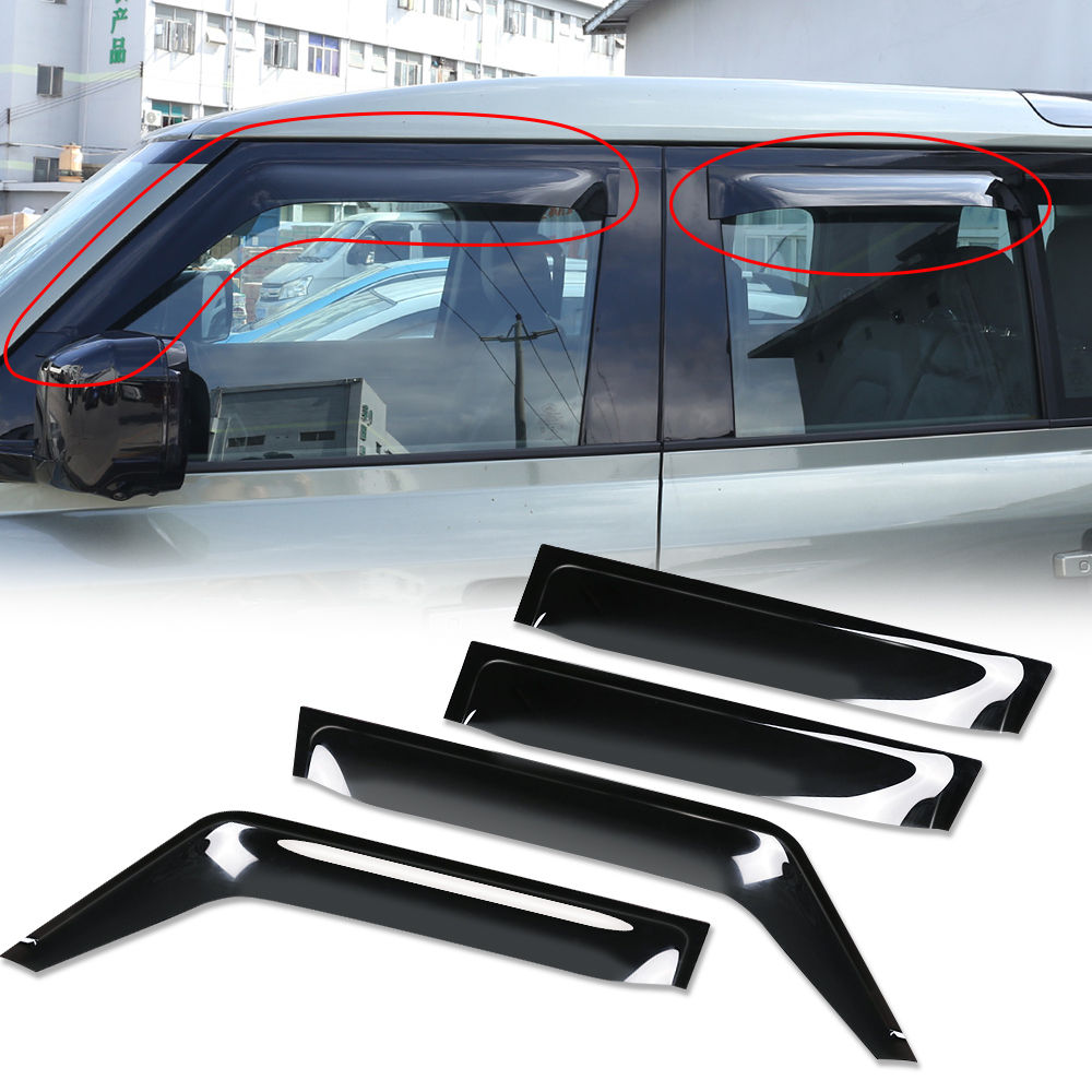 4Pcs Windows Vent Visors Rain Guard Sun Shield Deflectors For Land Rover Defende