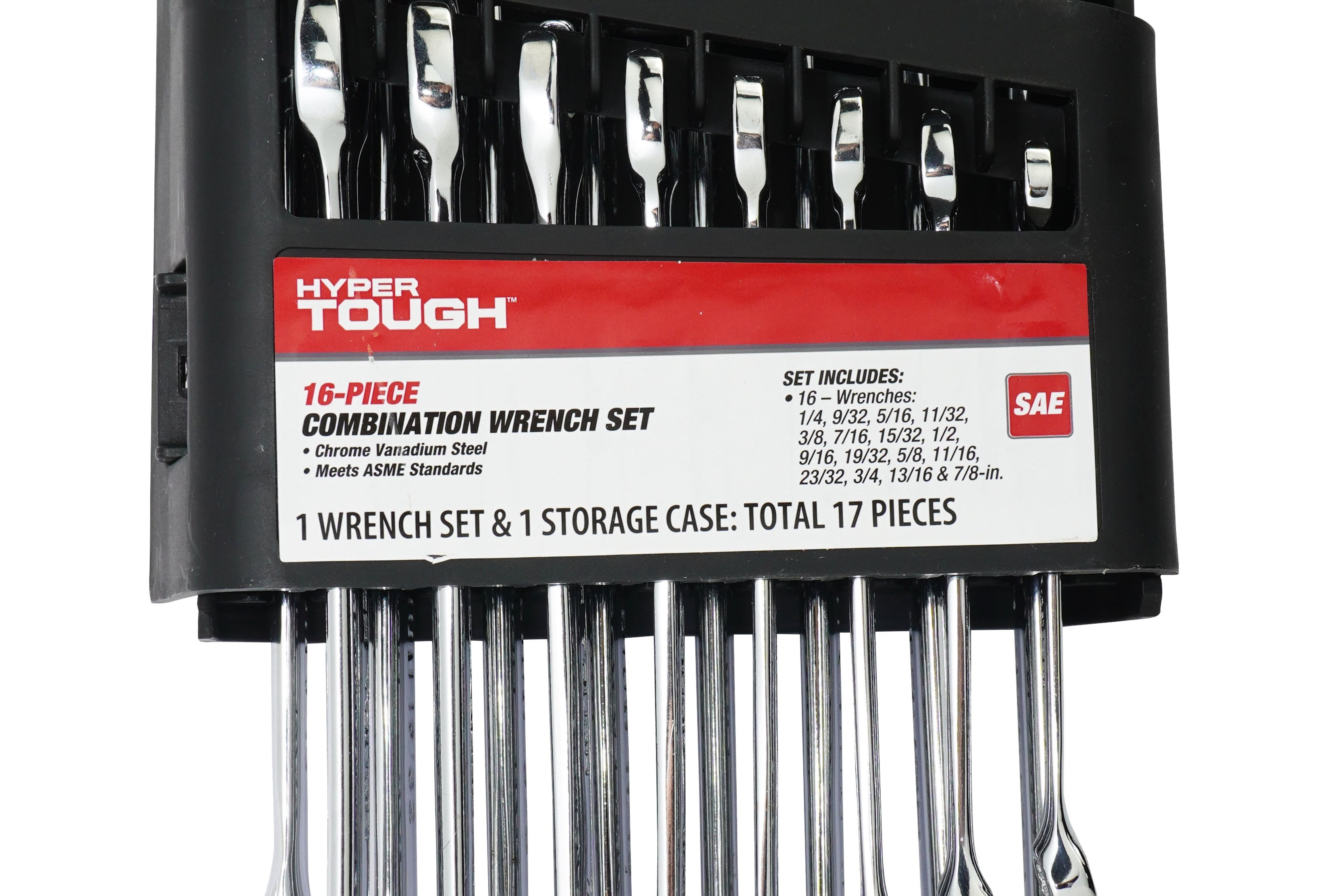 Hyper Tough 16-Piece Combination Wrench Set - SAE