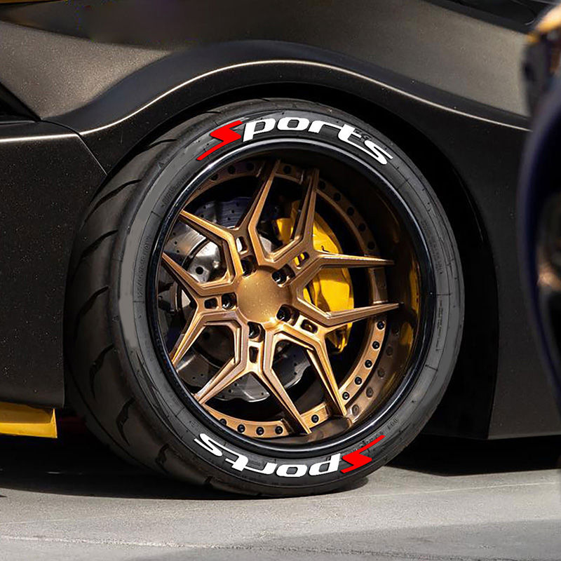 SPORTS Alphabet PVC Car Tyre Decals Tyre Automotive Decorative Accessories Styli