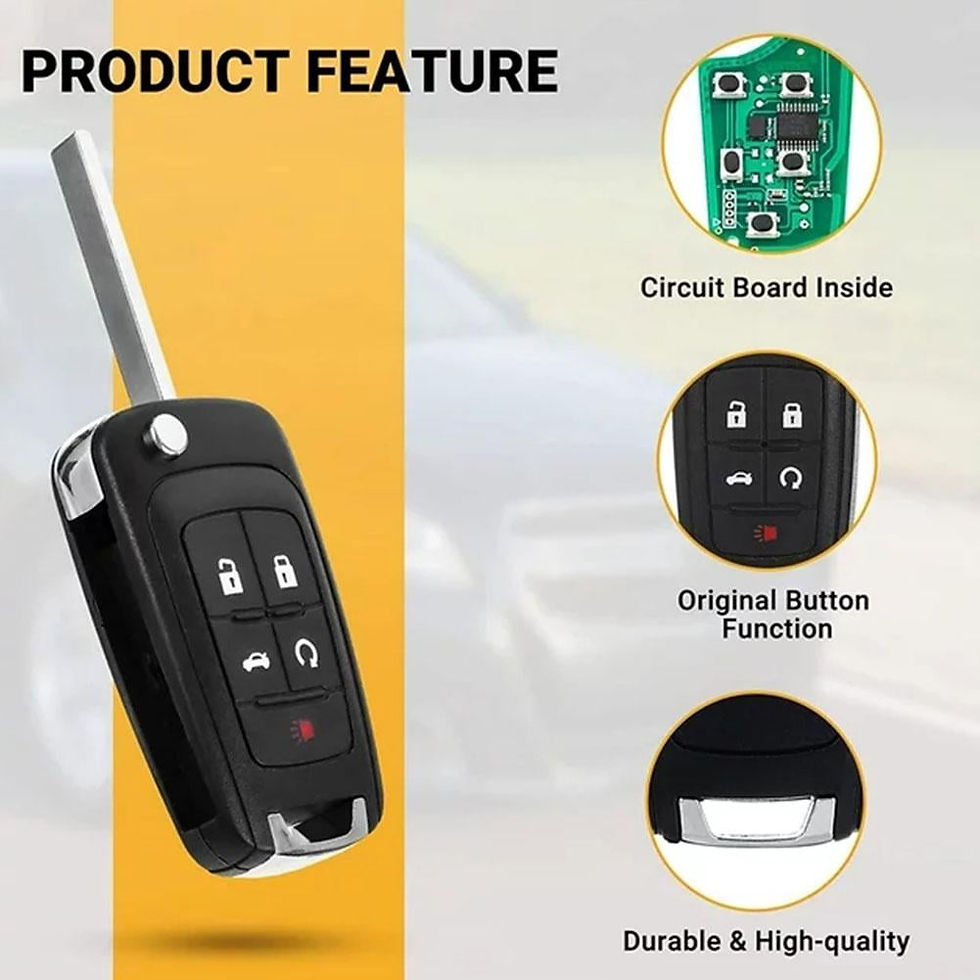 Thumbnail: 5 Buttons Replacement Key Fob Cover Case Fit For Chevy Cruze Malibu Camaro