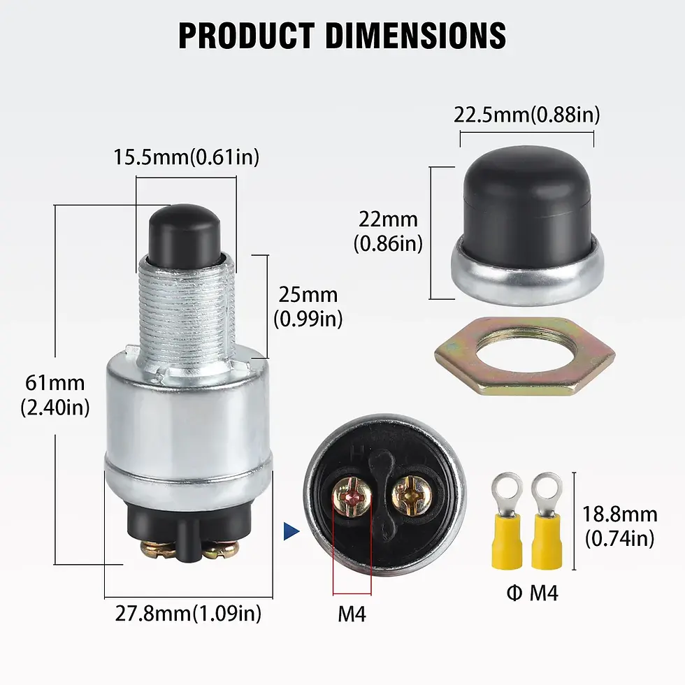 Thumbnail: 3pcs Waterproof 60A Ignition Engine Start Switch Push Starter Switch For Car Tru