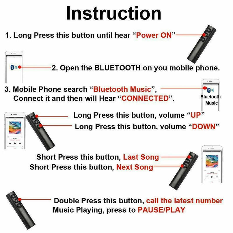 Thumbnail: Wireless Bluetooth 5.0 Receiver Adapter 3.5mm Jack For Car Music Audio Aux A2dp