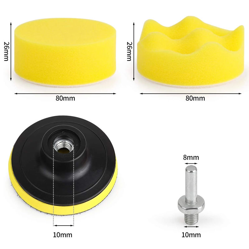 Thumbnail: 11Pcs/Set Polishing Sponge Plate Set Imitation Plush Waxing Cleaning Sponge Whee