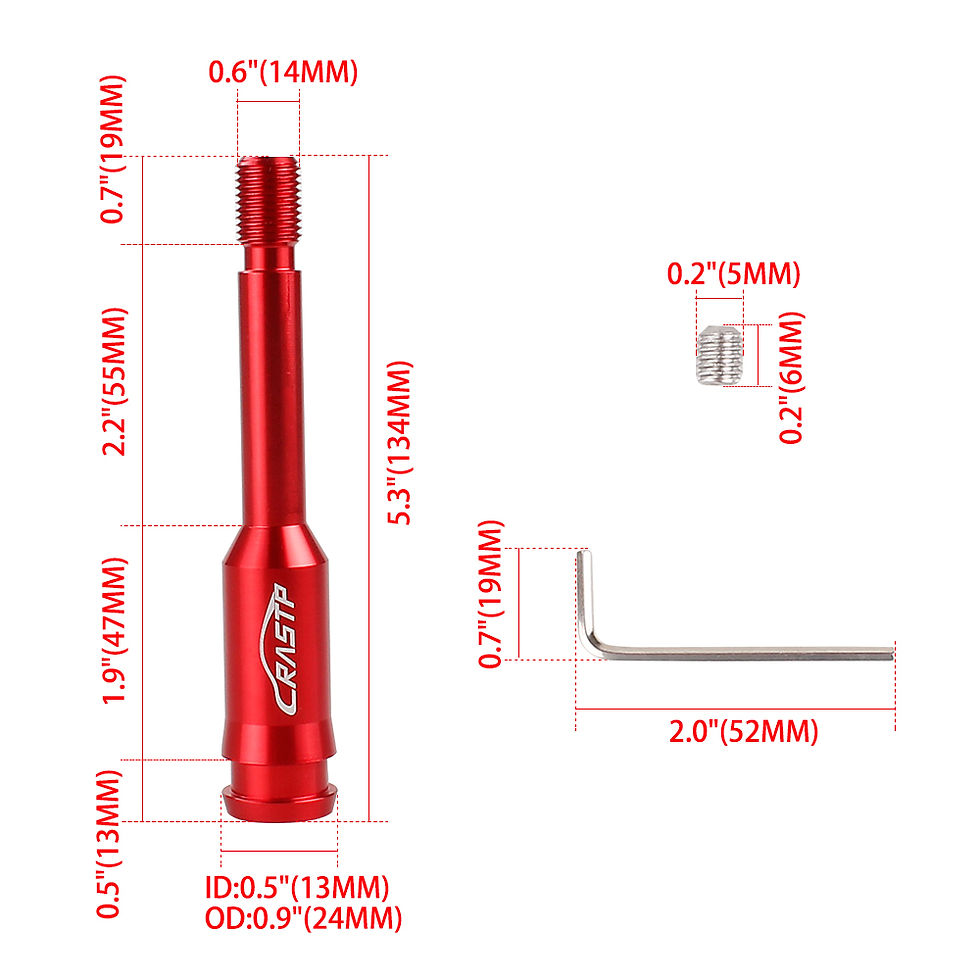 Thumbnail: RASTP-Aluminum Alloy Car Shift Knob Extender M14X1.5 Adjustable Gear Lever Fit U