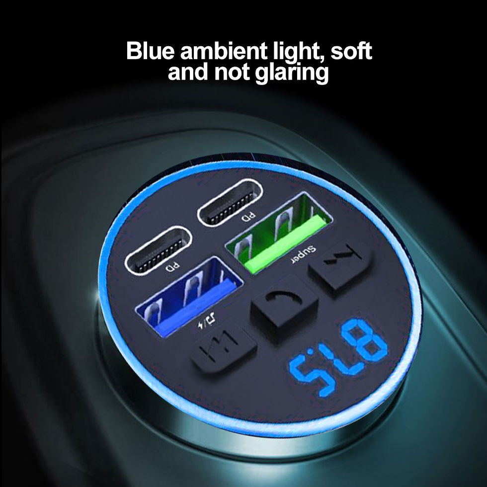 Thumbnail: KEBIDUMEI FM Transmitter Bluetooth 5.0 Receiver Dual USB PD Car Fast Charger 66W