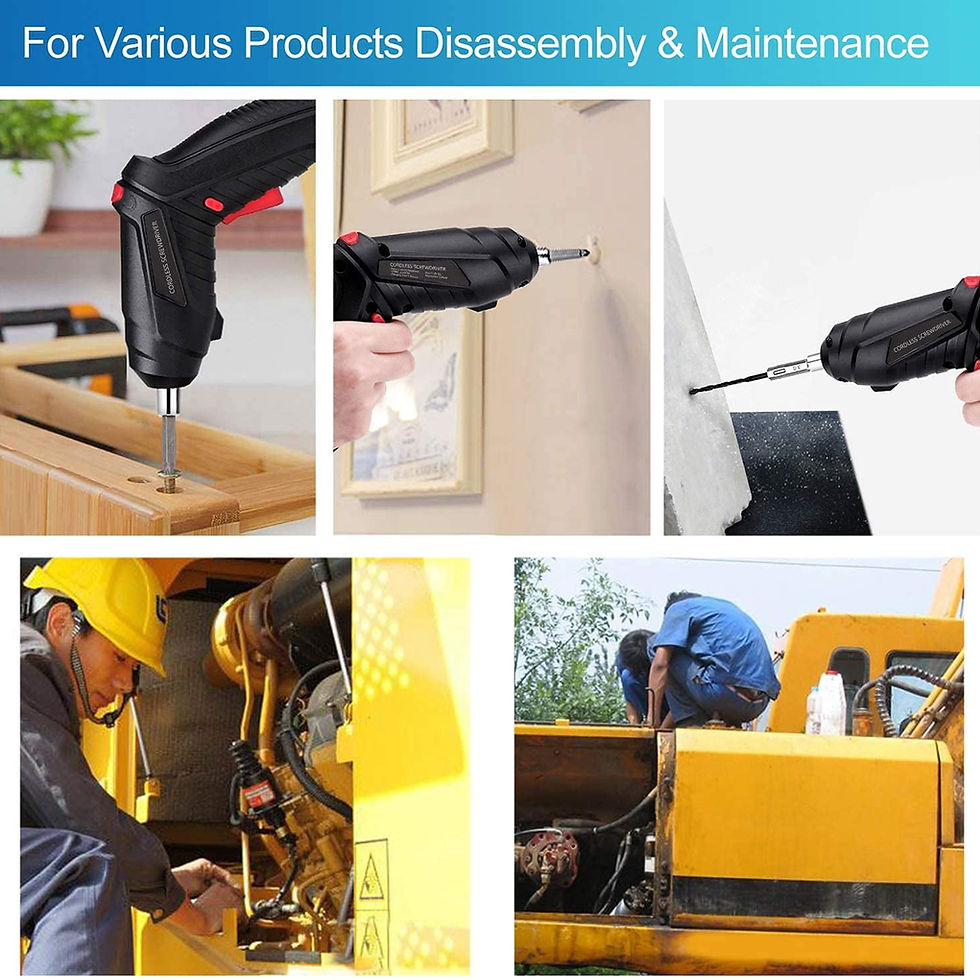Thumbnail: Cordless Electric Screwdriver with Pivoting Handle, Rechargeable Battery LE..