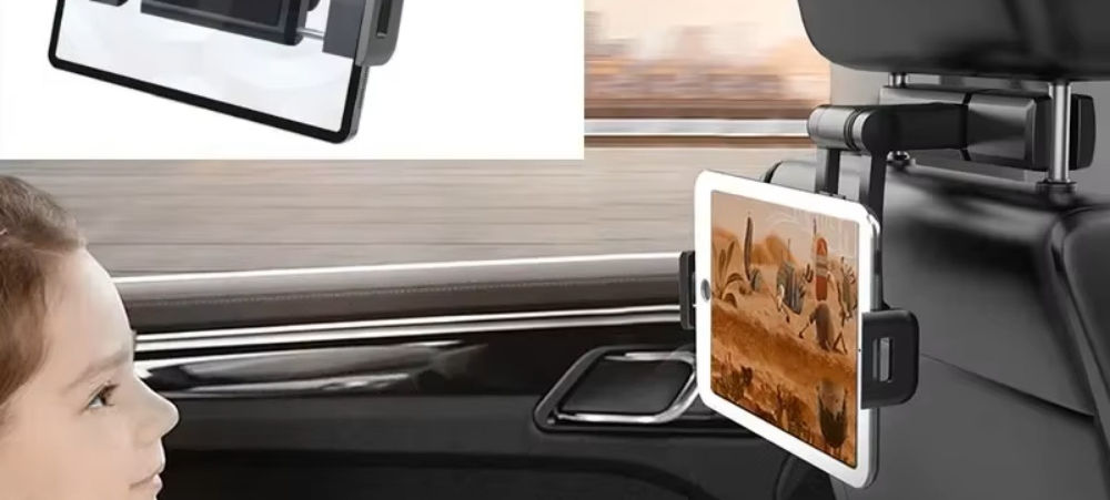 Car Seat Back Stand Telescopic Phone Tablet Holder Headrest Adjustable Universal