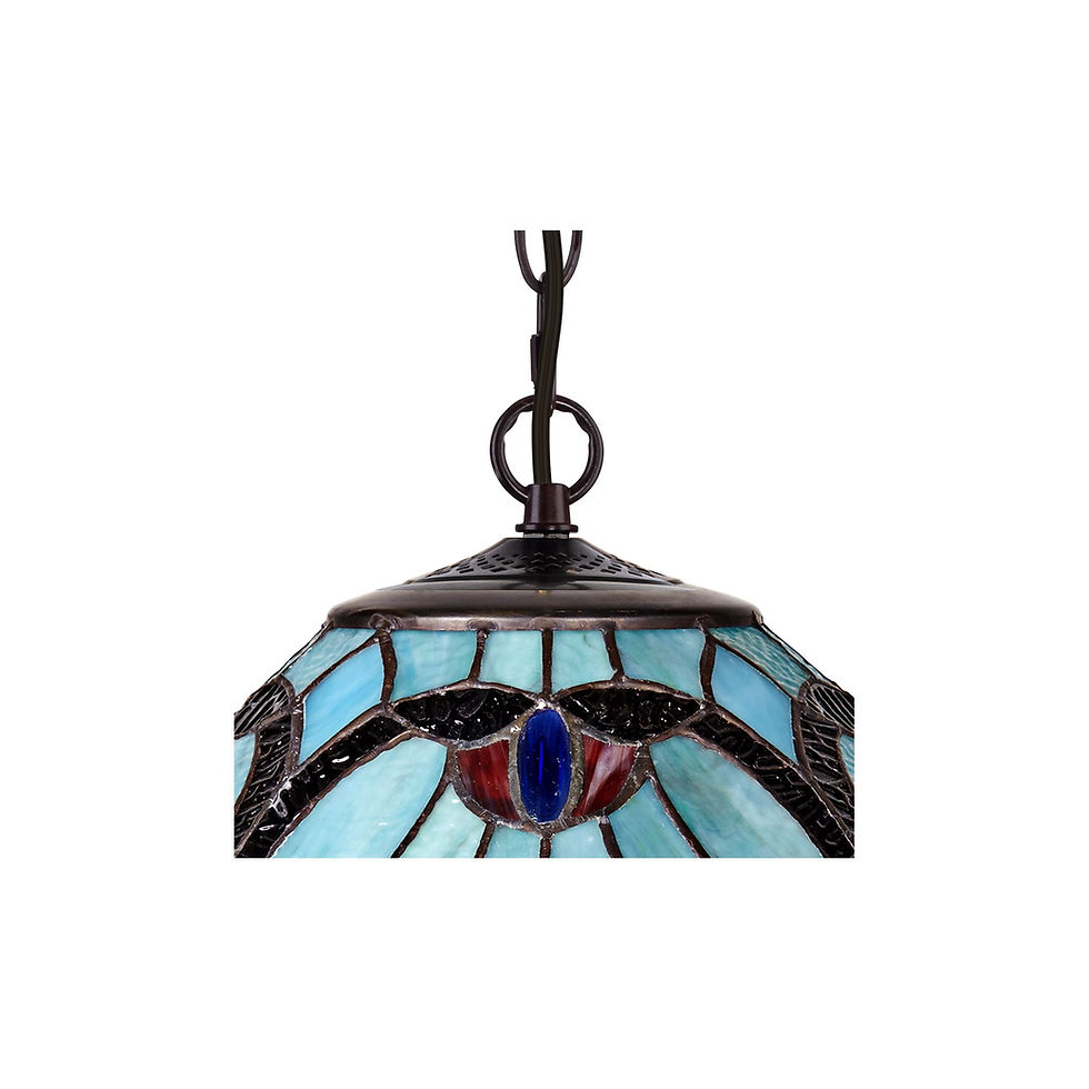 Thumbnail: Robert Louis Tiffany Harvest Bronze Plug In Swag Pendant Chandelier 20 1/2"..