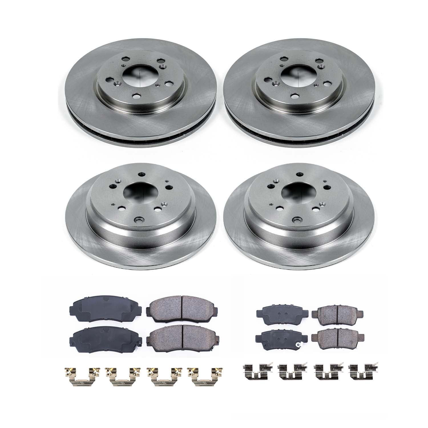 Ultimate Brakes Front and Rear Ceramic Brake Pad and Rotor Kit with Hardwar..