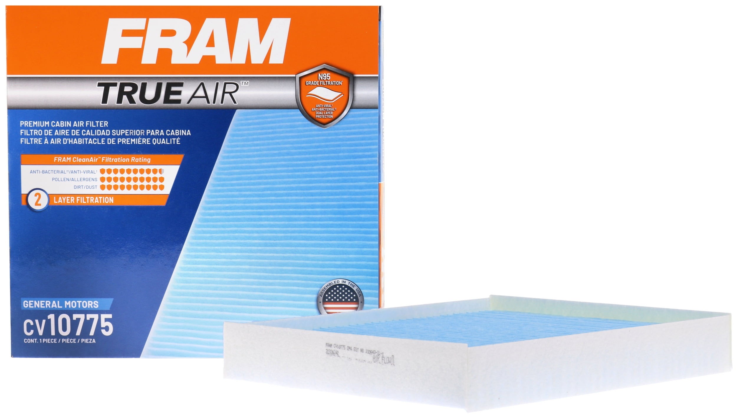 FRAM CV11775 TrueAir Premium Cabin Air Filter with N95 Grade Filter Media f..