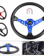 Auto Sport Drifting Steering Wheels 92mm Deep Dish Corn Universal Racing PU Leat