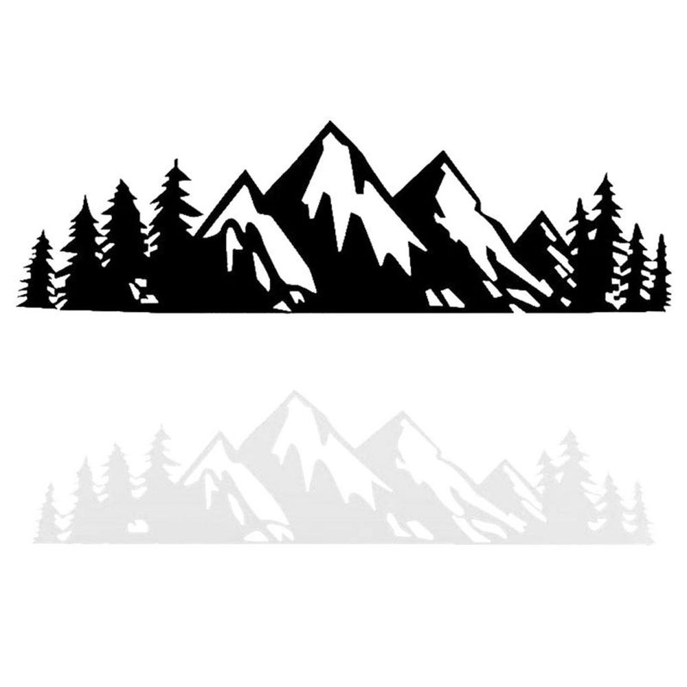 Removable Forest Snow Mountain Car Sticker Creative RV Decal Mountain Scene Car