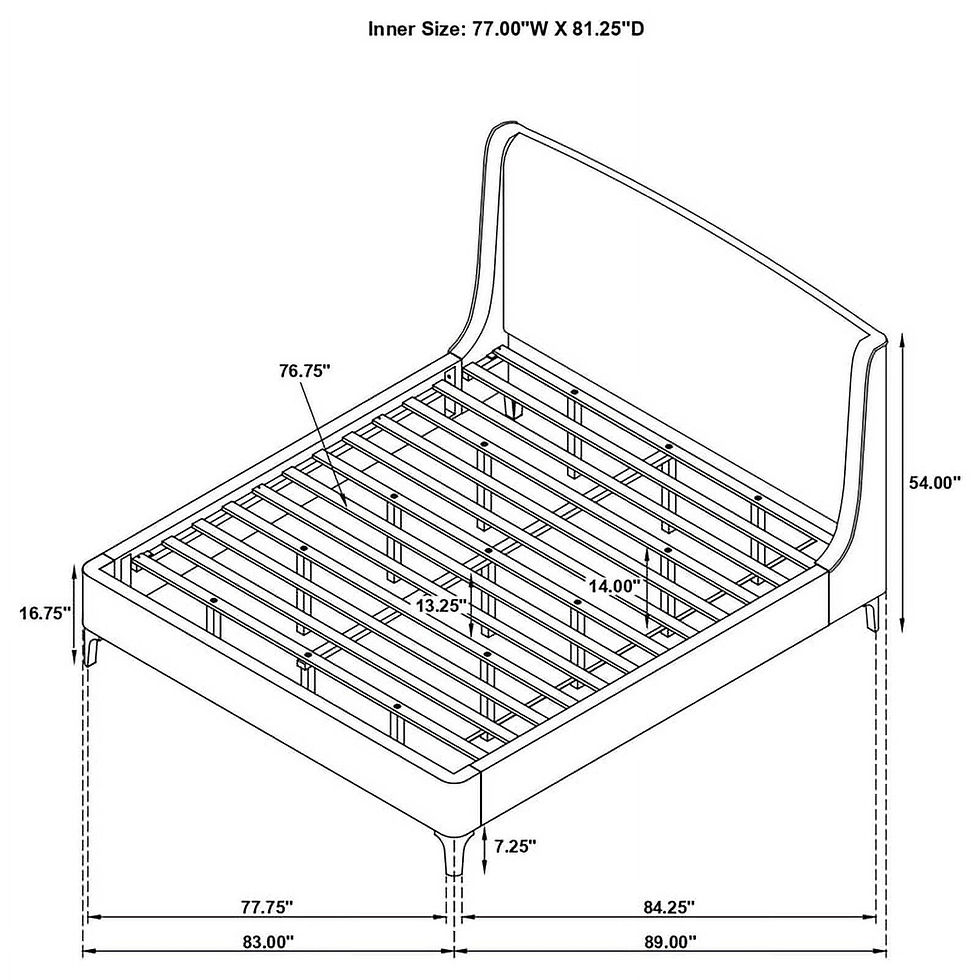 Thumbnail: Coaster Mosby Fabric Upholstered Curved Headboard Eastern King Bed in White