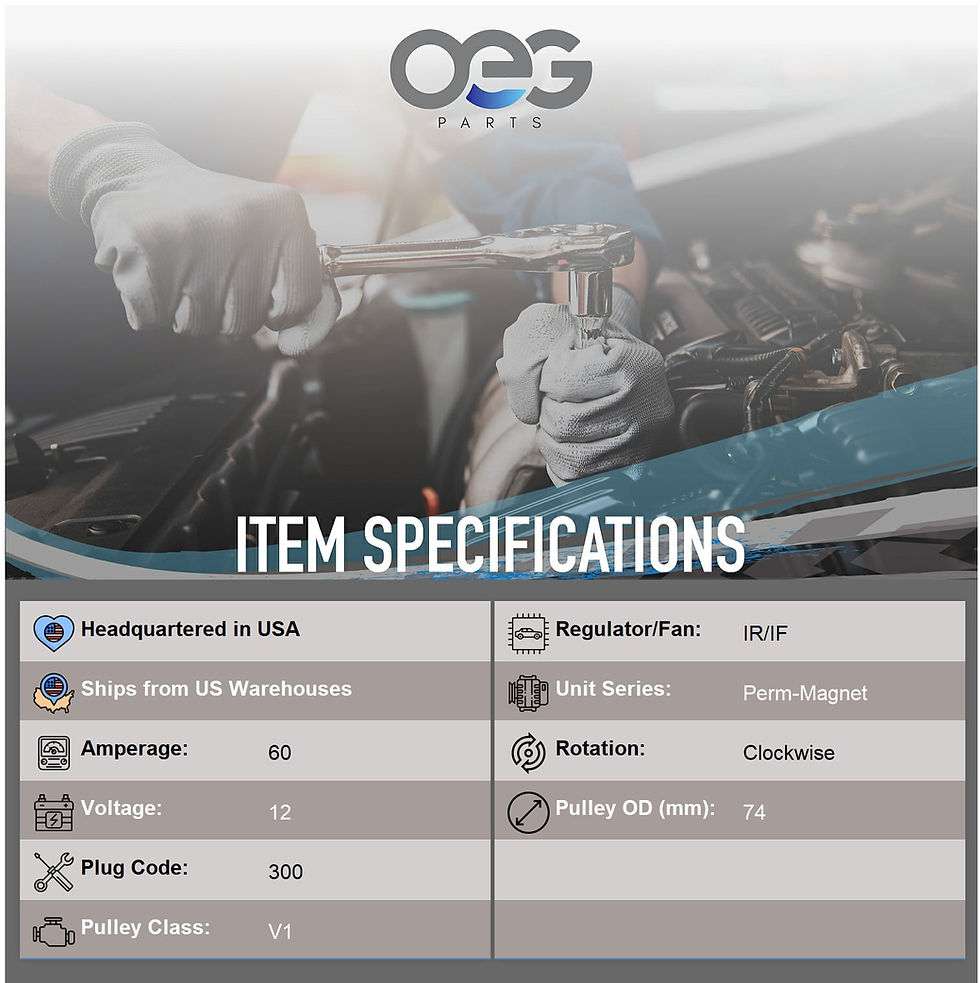 Thumbnail: OEG Parts New Alternator Replacement for Nissan D21 L4 2.4L 90-93 23100-80G..