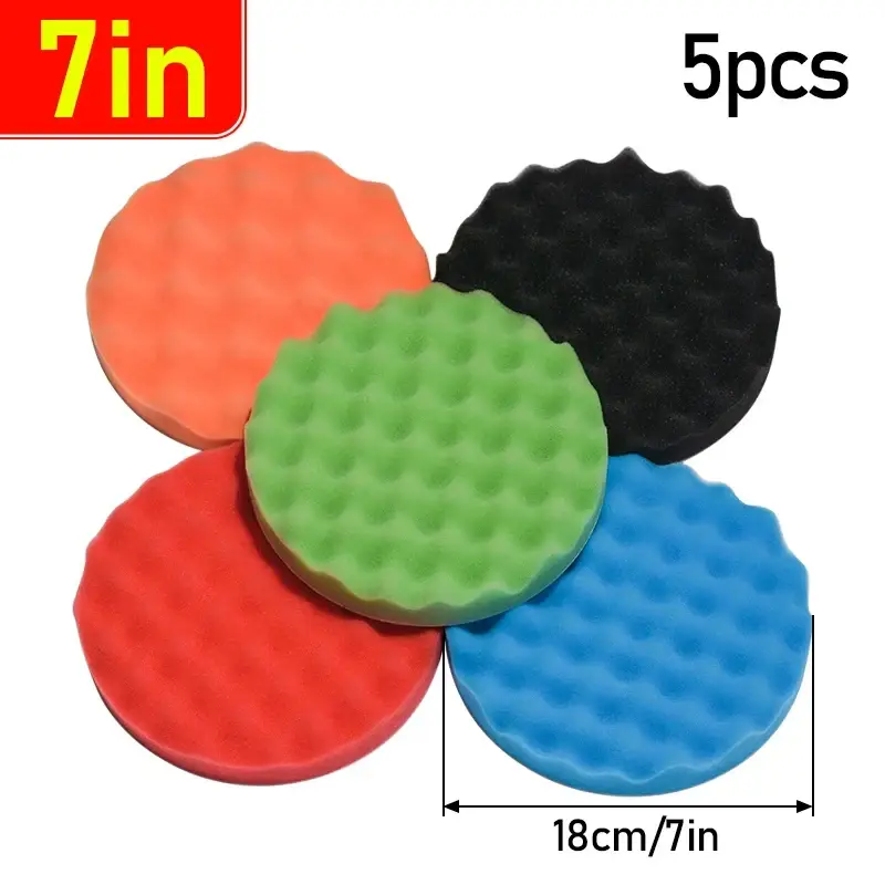 Thumbnail: 5Pcs 150/180mm Car Polishing Pads 5/6/7inch Sponge Polisher Clean Waxing Tool Au