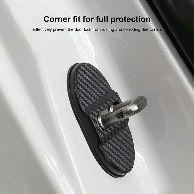 4Pcs CF Door Lock Covers: All shock absorbing, noise reducing, rainproof, easy p