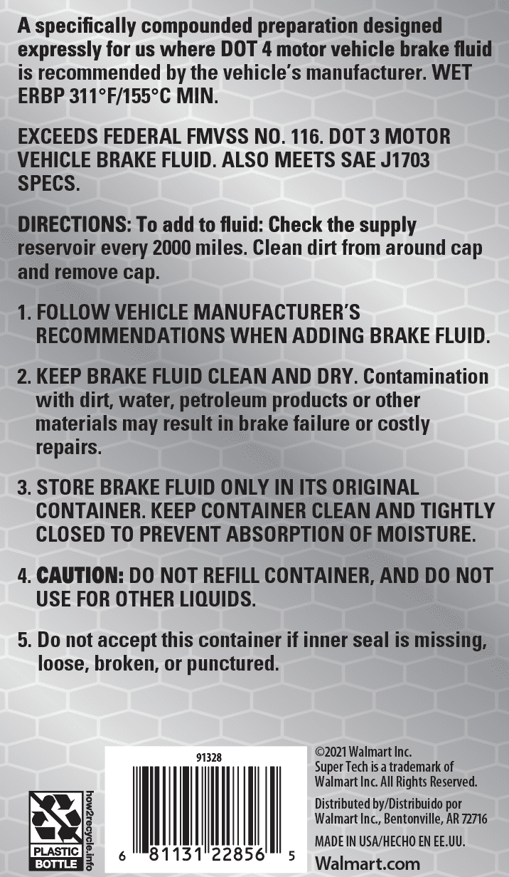 Thumbnail: Super Tech Dot 4 Motor Vehicle Brake Fluid, 32 fl oz