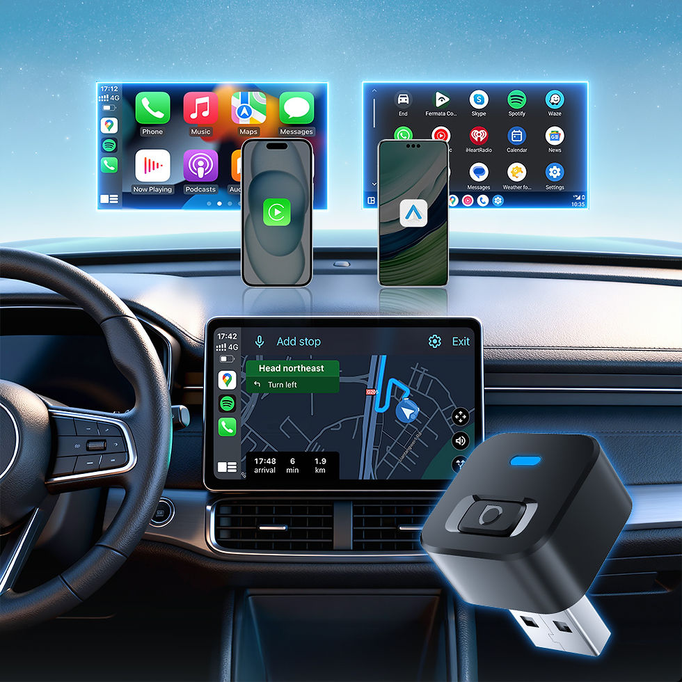 Thumbnail: Ottocast Mini Dot Wireless CarPlay Android Auto Adapter USB Dongle Plug Play Blu