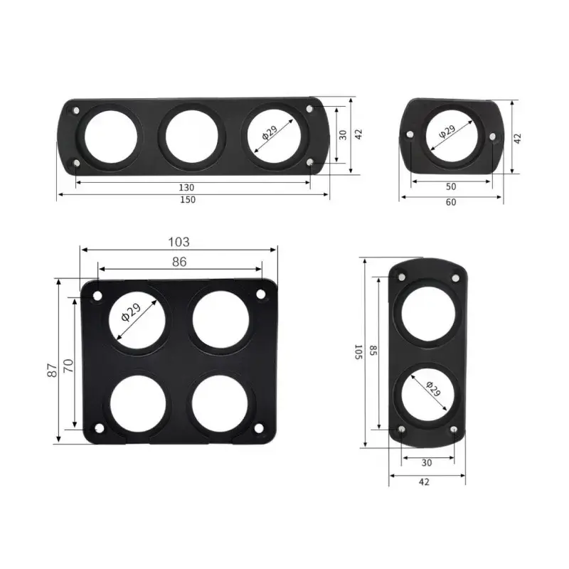 Thumbnail: 1/2/3/4 DIY Car USB Charger Switch Voltmeter Panel for Marine Cigarette Lighter