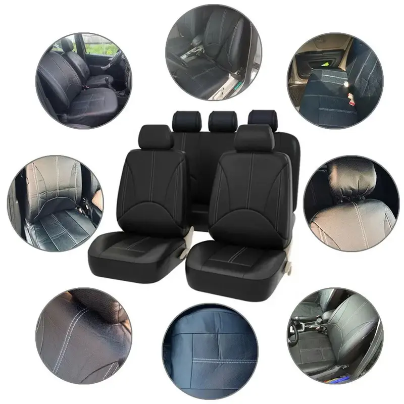 Thumbnail: Car Seat Cover Breathable PU Leather Full Surrounded Seat Protector Universal Ve