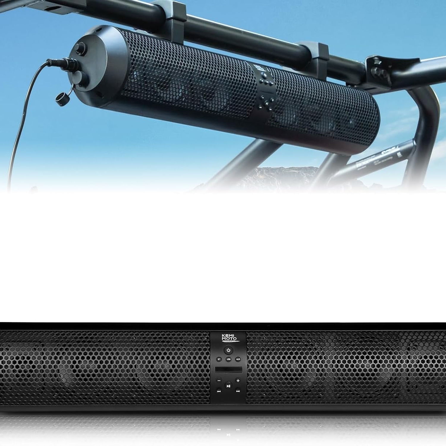 28'' UTV Soundbar Speaker Bluetooth Sound Bar 500W Usb 1.56"- 2.25" Roll Ba..