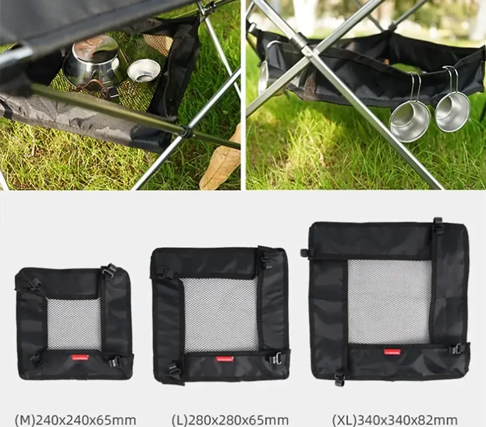 Thumbnail: Camping Table Portable Hanging Net Basket M L XL Folding Table Storage Rack Mesh