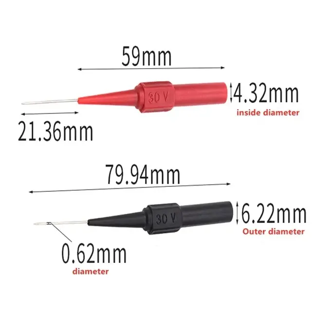 Thumbnail: 1/2pcs Insulation Piercing Needle Non-destructive Multimeter Test Probes Red/Bla