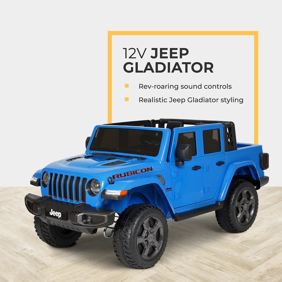 Thumbnail: 12V  Gladiator Rubicon Battery Powered Ride-On by Hyper Toys, 2-Seater, Blue, fo