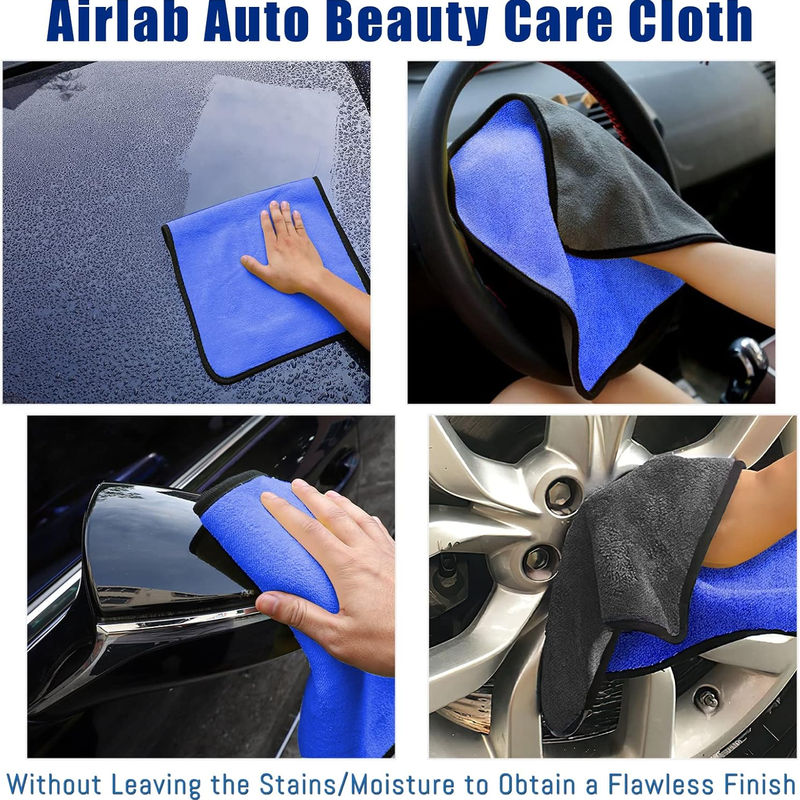 Thumbnail: 1-4pcs Microfiber Car Washing Towel Soft Quick Drying Windows Mirrors Wiping Rag