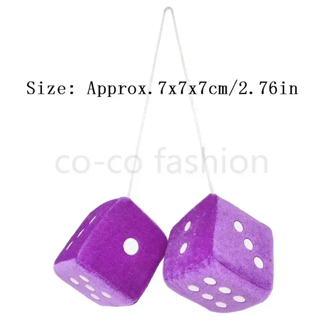 Thumbnail: NEW Car Styling Pendant Hanging Ornament Dice Velvet/Plush New Year Gifts Car Re