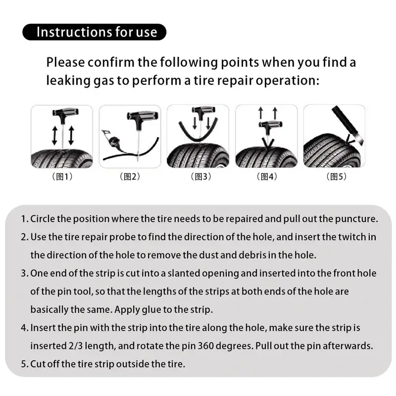 Thumbnail: Auto Tire Repair Set Puncture Repair Tools Car Van Motorcycle Bike Emergency Hea