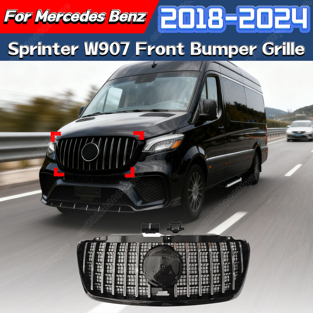 Front Bumper Grille Grills For Mercedes-Benz Sprinter W907 2018 2019 2020 2021 2