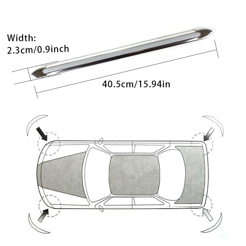 Thumbnail: 2/4pcs Car Edge Anti-collision Strip Bumper Protector Protective Guard Bar Anti-