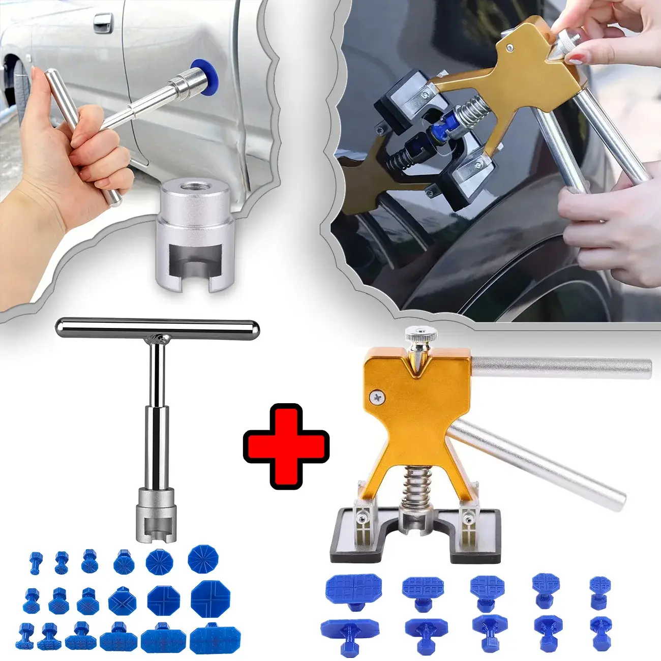 Paintless Car Dent Removal Tools Sheet Metal Dent Puller short T-Dent Pull Set S