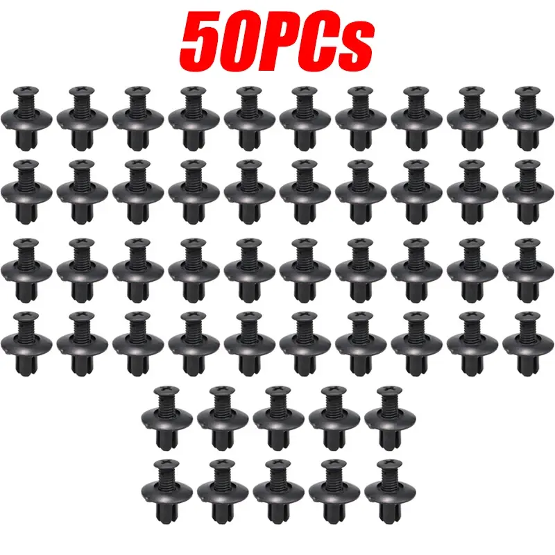 Thumbnail: Universal Car Hole Plastic Rivets Fastener Push Clip 8mm Black Car Bumper Door T