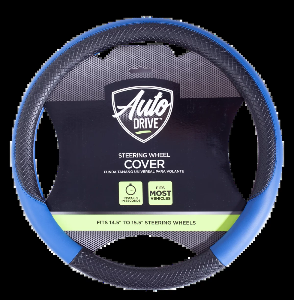 Thumbnail: 1 Piece Steering Wheel Cover Racer Blue, Universal Fit