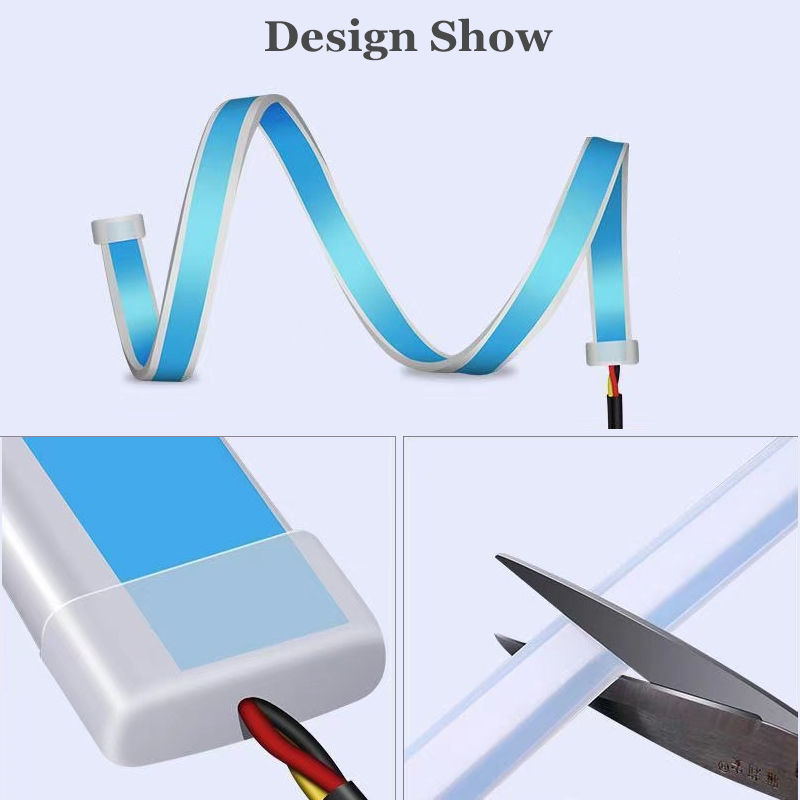 Thumbnail: 2pcs LED Car DRL Daytime Running Light Flexible Waterproof Strip 12V Auto Headli