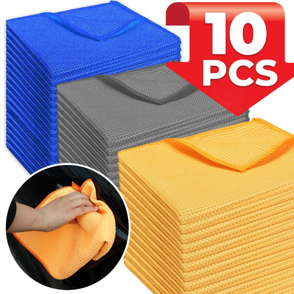 Car Wash Microfiber Towel Premium Waffle Weave Super Absorbent Lint Free Auto De