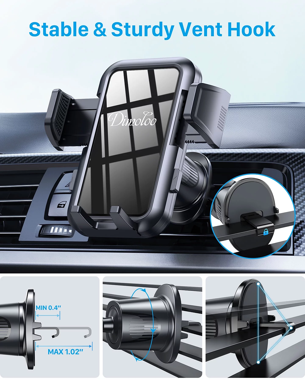 Thumbnail: Phone Mount for Car (3 in 1) Dashboard Windshield Air Vent [Multi-Angle Adjustme