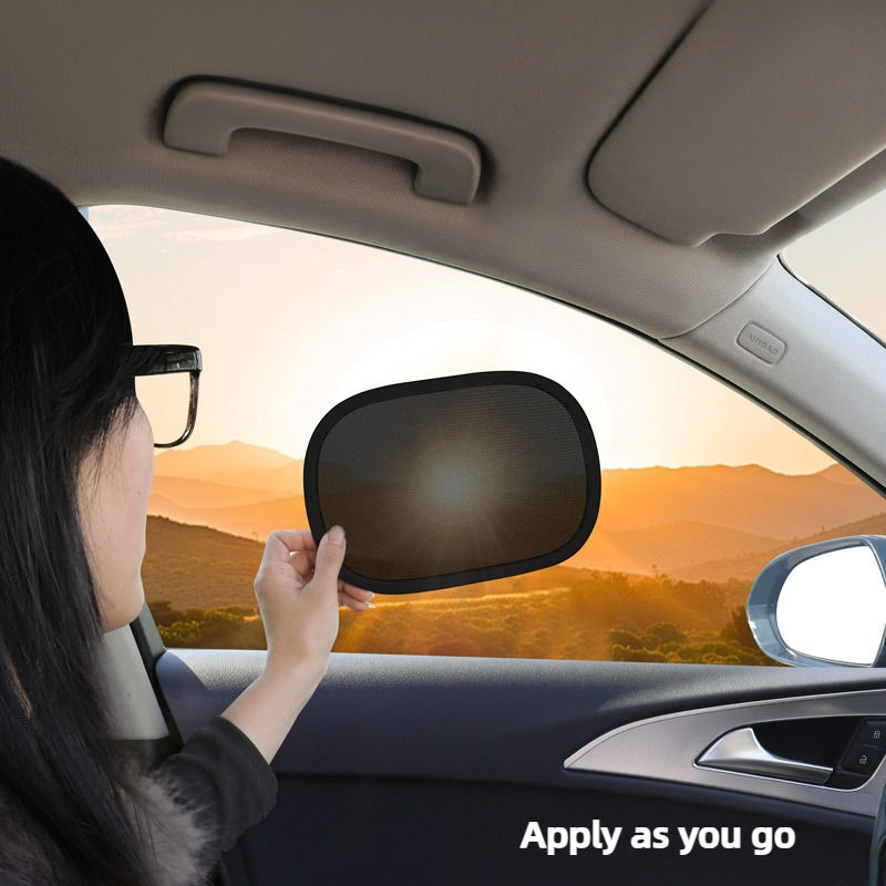 2pcs summer car mini sunshade static film leaves no trace, summer car side windo
